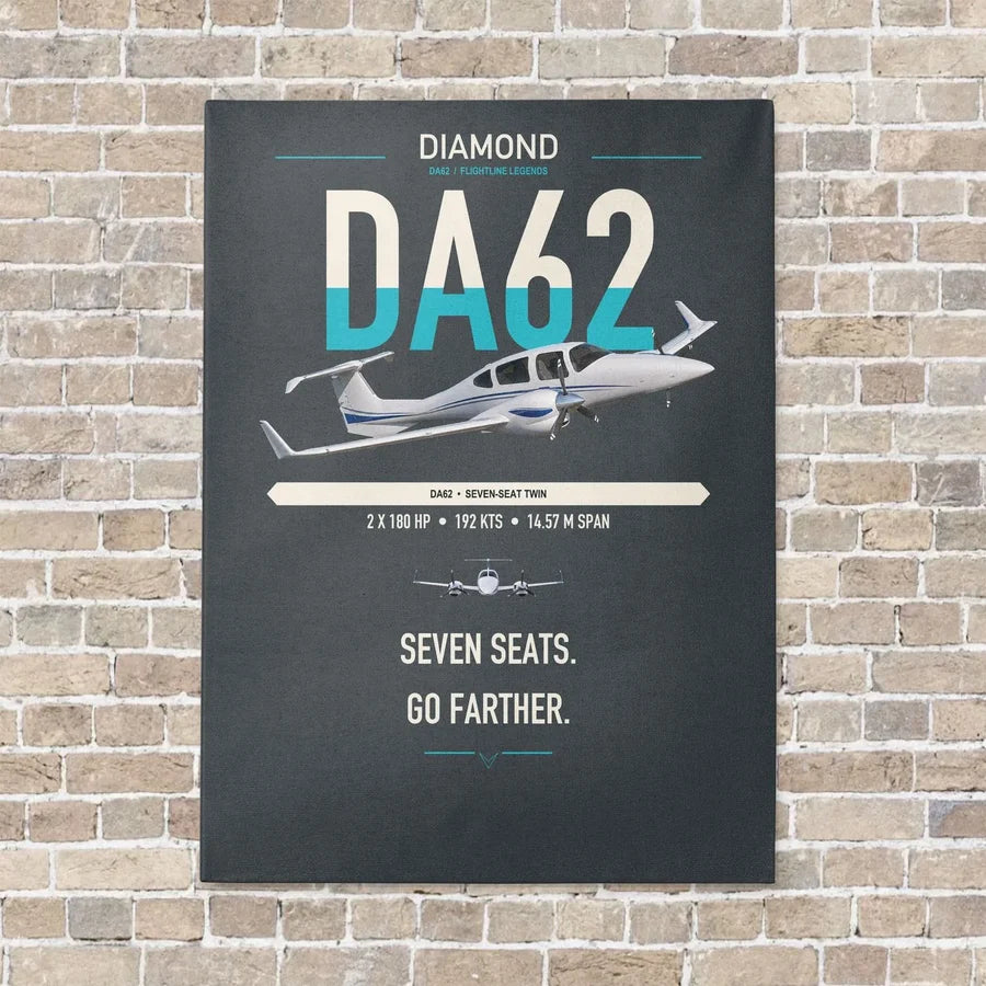 Diamond DA62 vertical canvas print - no frame - gray background