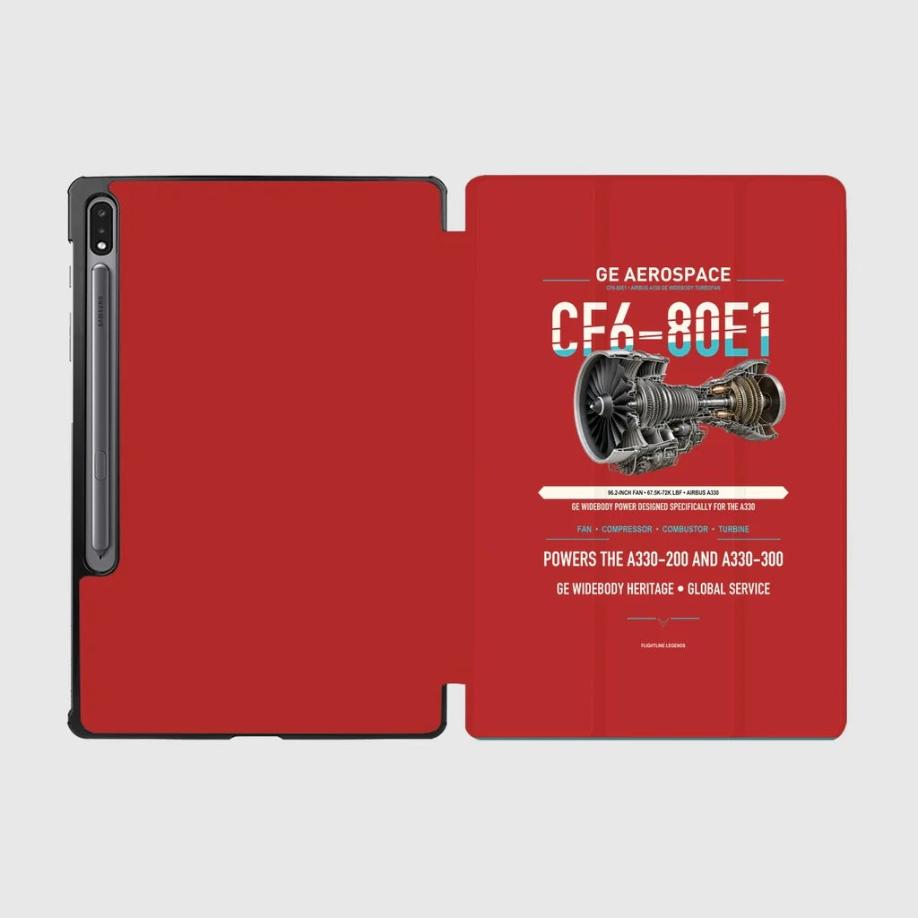CF6-80E1 design on red samsung tablet tablet case
