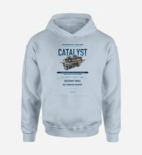 Thumbnail for CATALYST design on light blue hoodie single side
