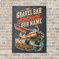 Thumbnail for The Gravel Bar Knows Our Name vertical canvas print - no frame - gray background