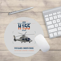 Thumbnail for Airbus H155 EC155 B1 design on light gray round mouse pad