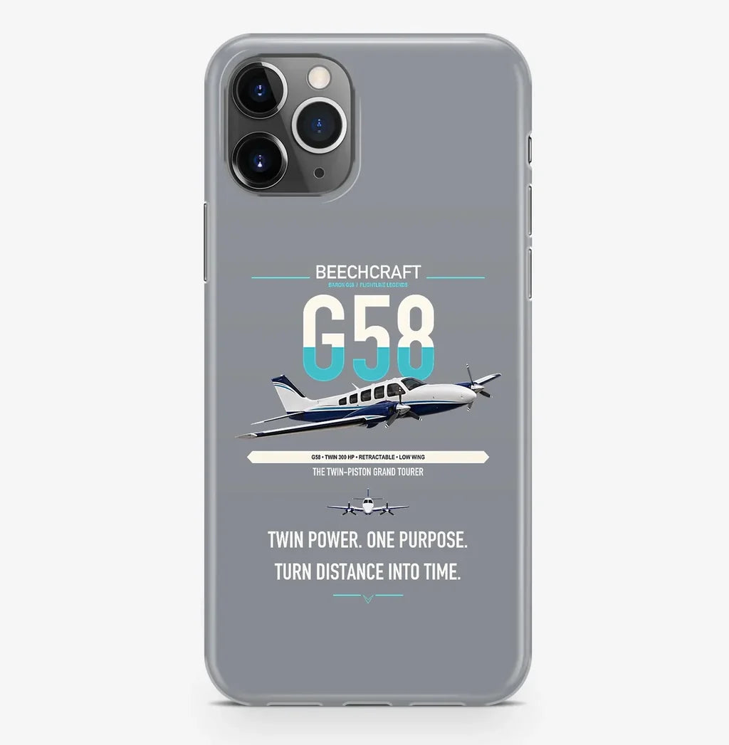 Beechcraft Baron G58 design on gray magsafe iphone case, for iPhone Pro Max