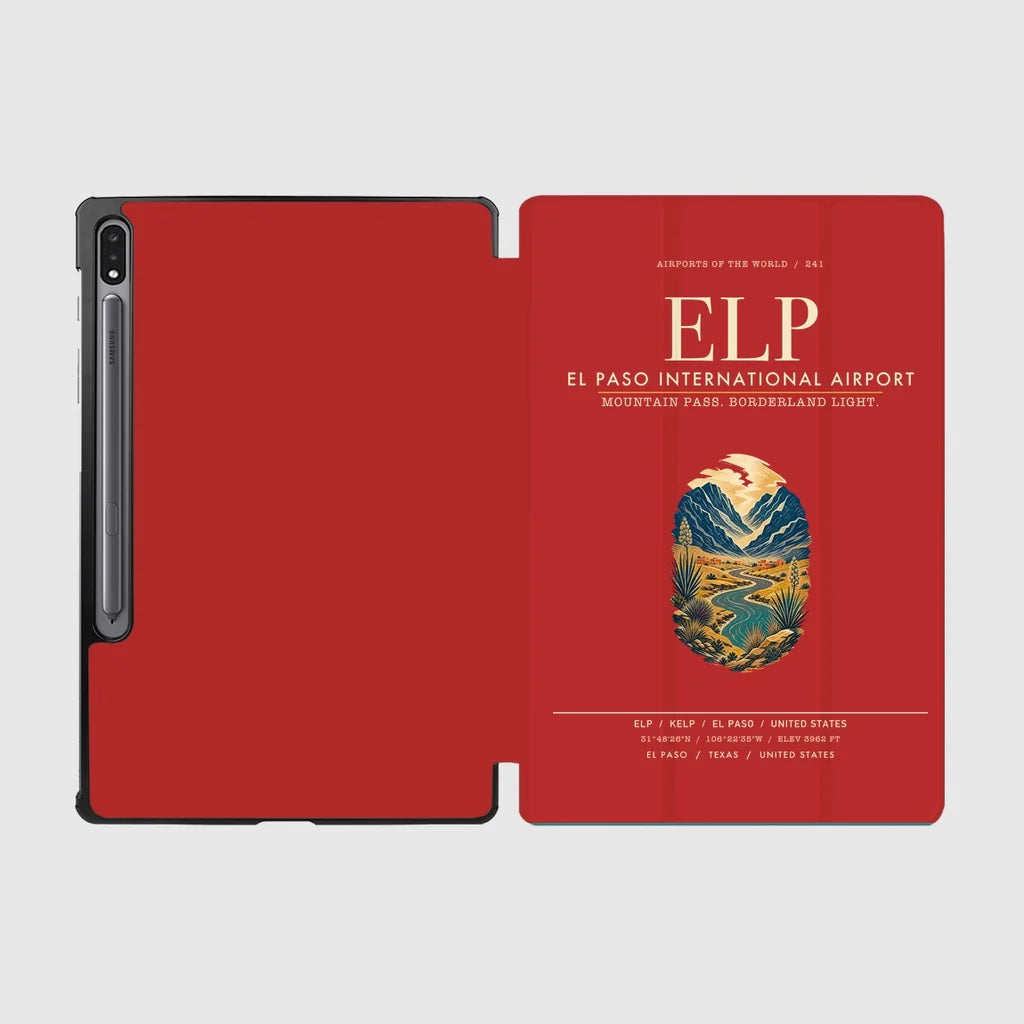 El Paso International Airport (ELP) design on red samsung tablet tablet case