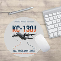 Thumbnail for KC-130J SUPER HERCULES design on light gray round mouse pad