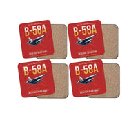 Thumbnail for B-58A Hustler design on red 4 pieces set coaster