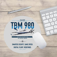 Thumbnail for Daher TBM 980 design on light gray round mouse pad