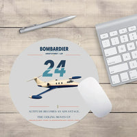 Thumbnail for Bombardier Learjet 24 design on light gray round mouse pad