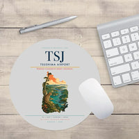 Thumbnail for Tsushima Airport (TSJ) design on light gray round mouse pad