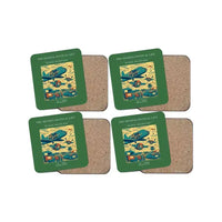Thumbnail for The Skydive Festival Lift - Designed Coasters design on green 4-pieces-set