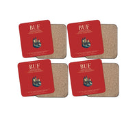 Thumbnail for Buffalo Niagara International Airport (BUF) design on red 4 pieces set coaster