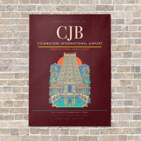 Thumbnail for Coimbatore International Airport CJB - Canvas No Frame - Dark Red