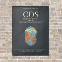 Thumbnail for Colorado Springs Airport COS - Canvas Framed - Gray