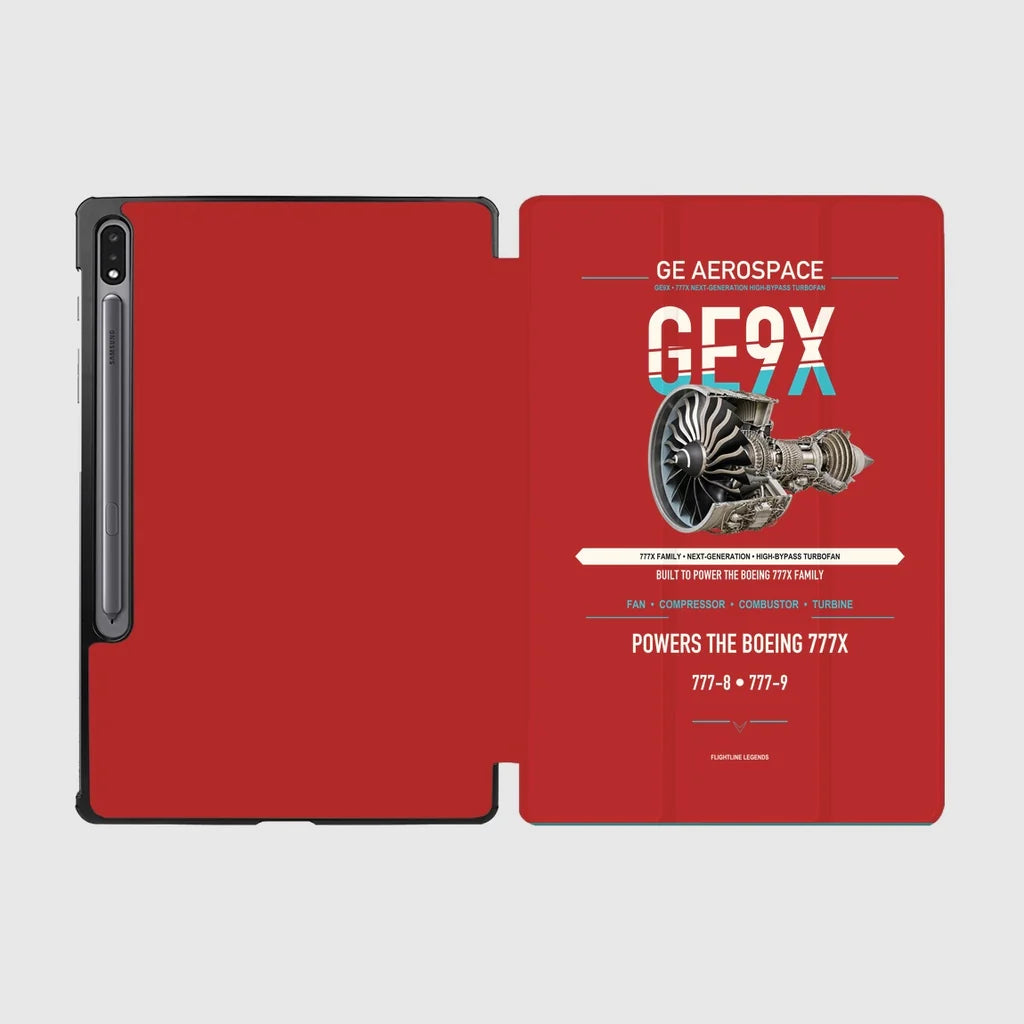 GE9X design on red samsung tablet tablet case