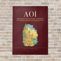 Thumbnail for Ancona Falconara Airport AOI - Canvas No Frame - Dark Red