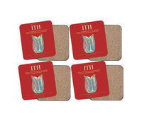 Thumbnail for Ithaca Tompkins Regional Airport (ITH) design on red 4 pieces set coaster