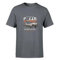 Thumbnail for C-46D Commando design on gray double-side t-shirt, single-side print