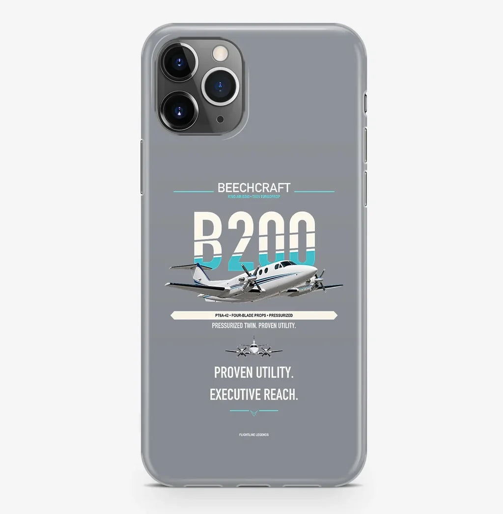 King Air B200 Case ProMax design on gray iphone case promax