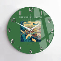 Thumbnail for VINTAGE G4198 - The Caribou Count - Designed Wall Clocks design on green no-frame