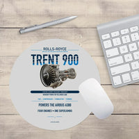 Thumbnail for TRENT 900 design on light gray round mouse pad