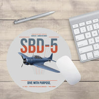 Thumbnail for SBD-5 Dauntless design on light gray round mouse pad