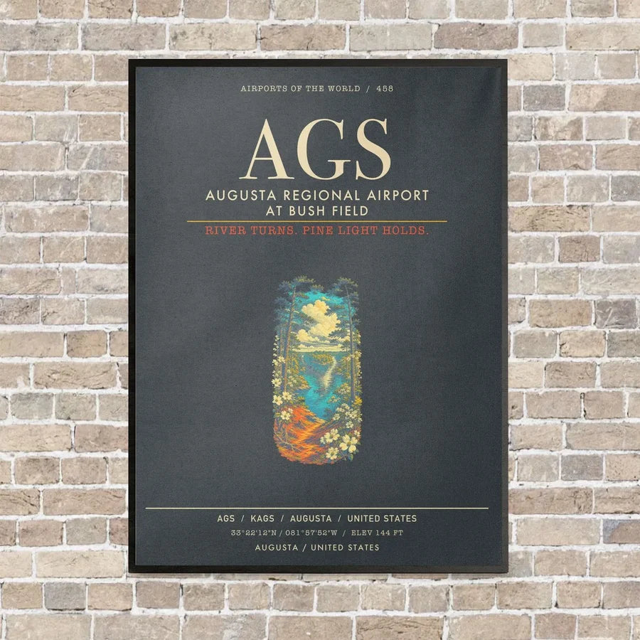 Augusta Regional Airport at Bush Field AGS - Canvas Framed - Gray