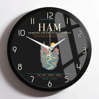 Thumbnail for Hamburg Airport Helmut Schmidt HAM - Elbe Brick Tide Signal Wall-Clock Framed - Black