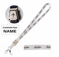 Thumbnail for Aviator - Dont Make Me Walk seat belt lanyard - white with name