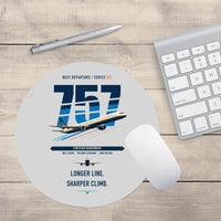 Thumbnail for Boeing 757-300 design on light gray round mouse pad