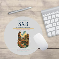 Thumbnail for Strasbourg Airport (SXB) design on light gray round mouse pad
