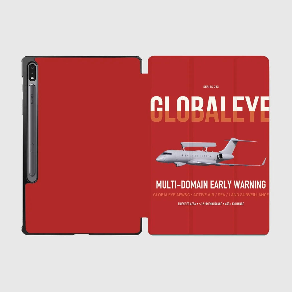 Saab GlobalEye design on red samsung tablet tablet case