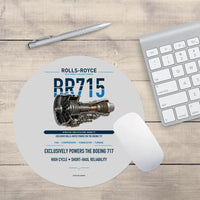Thumbnail for BR715 design on light gray round mouse pad