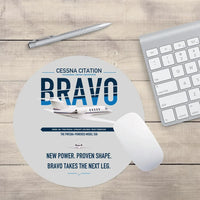 Thumbnail for Cessna Citation Bravo design on light gray round mouse pad