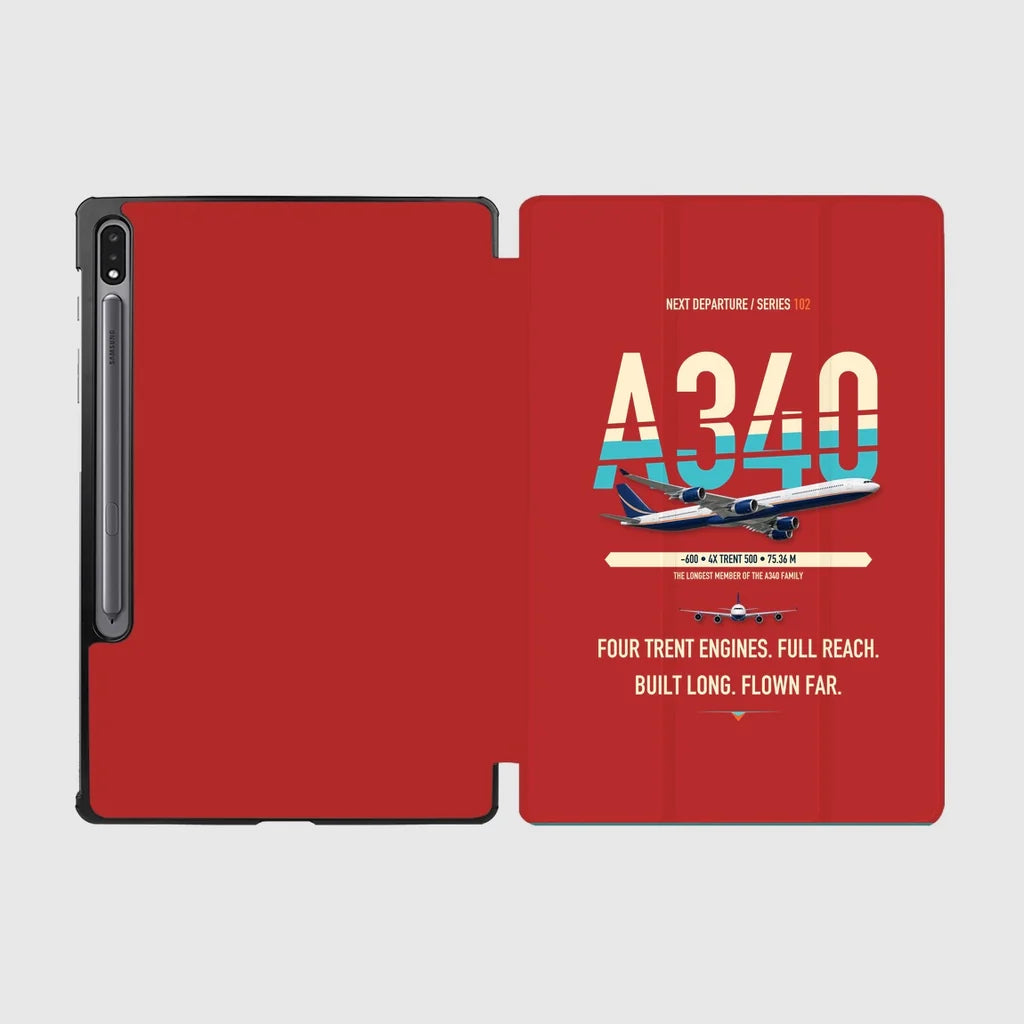 Airbus A340-600 design on red samsung tablet tablet case