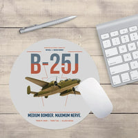 Thumbnail for B-25J Mitchell design on light gray round mouse pad