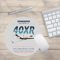 Thumbnail for Bombardier Learjet 40XR design on light gray round mouse pad