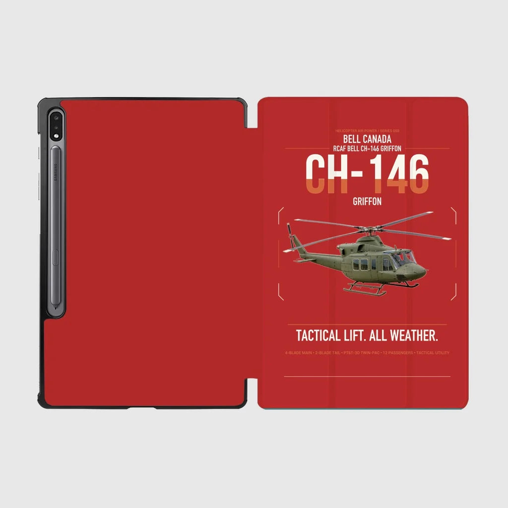 Bell Canada CH-146 Griffon design on red samsung tablet tablet case