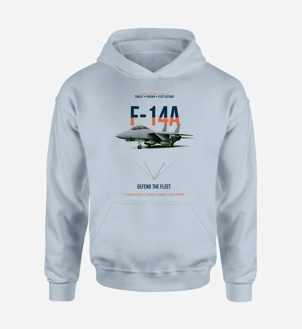 F-14A TOMCAT design on light blue hoodie single side
