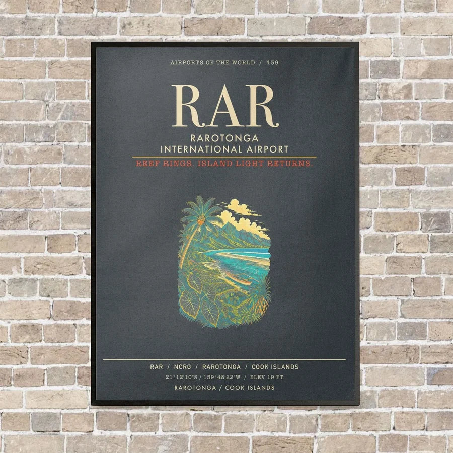 Rarotonga International Airport RAR - Canvas Framed - Gray