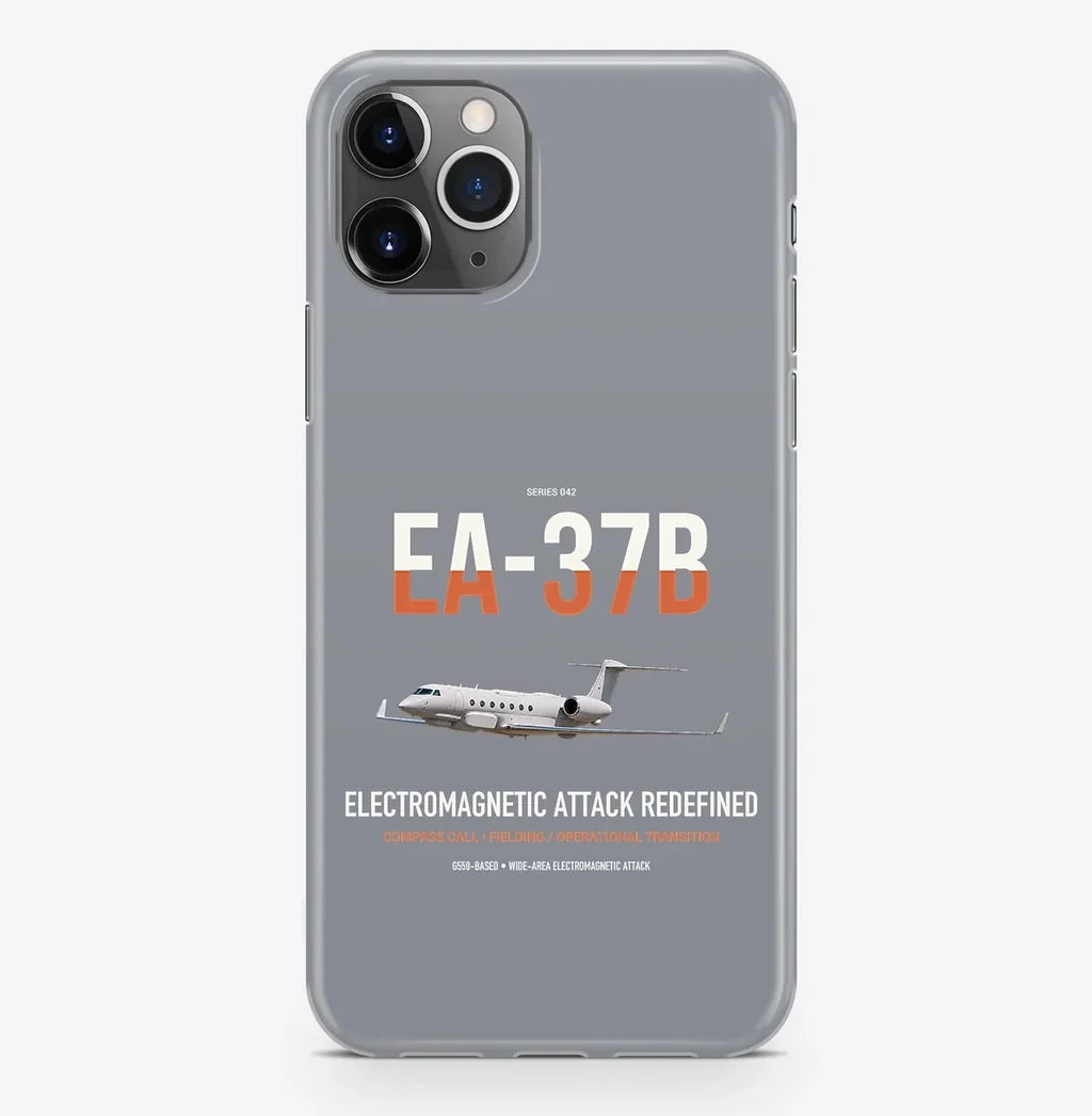 EA-37B Compass Call design on gray magsafe iphone case, for iPhone Pro Max