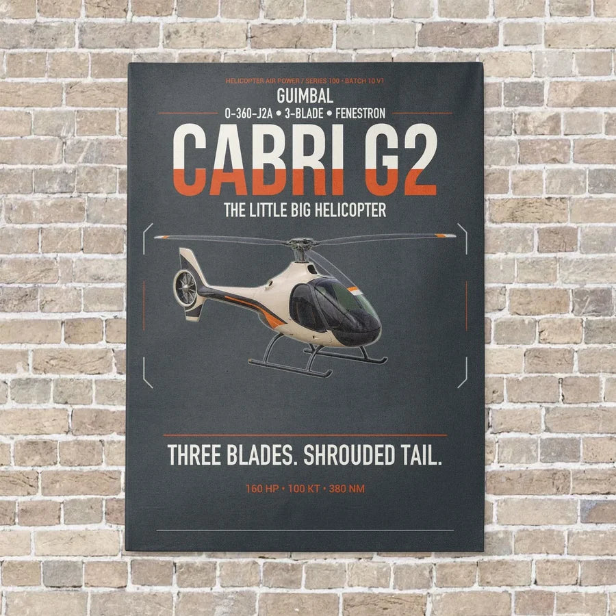 Guimbal Cabri G2 vertical canvas print - no frame - gray background
