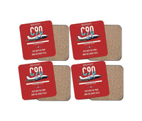 Thumbnail for Beechcraft King Air C90 design on red 4 pieces set coaster