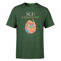 Thumbnail for St. George Regional Airport (SGU) T-Shirt single-side front print in Dark Green | st-george-regional-airport-sgu-double-side-t-shirt