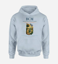 Thumbnail for Greater Binghamton Airport (BGM) design on light blue hoodie single-side print