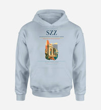 Thumbnail for Szczecin-Goleniów Solidarność Airport (SZZ) design on light blue hoodie single-side print
