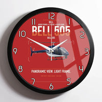 Thumbnail for Bell 505 design on red framed wall clock