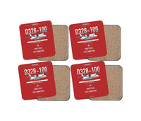 Thumbnail for Dornier D328-100 design on red 4 pieces set coaster
