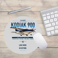 Thumbnail for Daher Kodiak 900 design on light gray round mouse pad