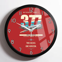 Thumbnail for Boeing 377 Stratocruiser design on red framed wall clock