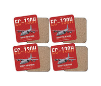 Thumbnail for EC-130H Compass Call design on red 4 pieces set coaster