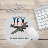 Thumbnail for Bristol Beaufighter TF X design on light gray round mouse pad